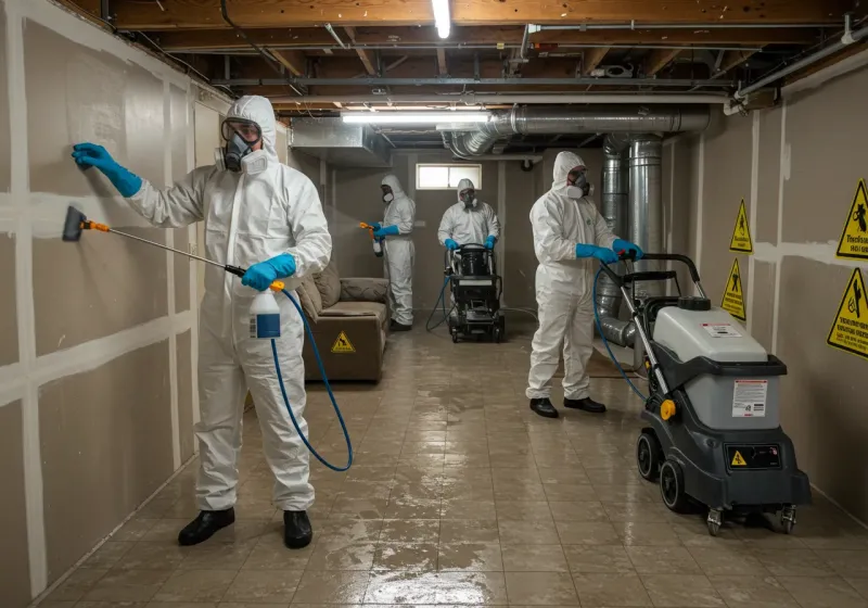 Basement Moisture Removal and Structural Drying process in Campbell County, VA